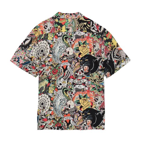 Ed Hardy Tattoo Collage Camp Shirt