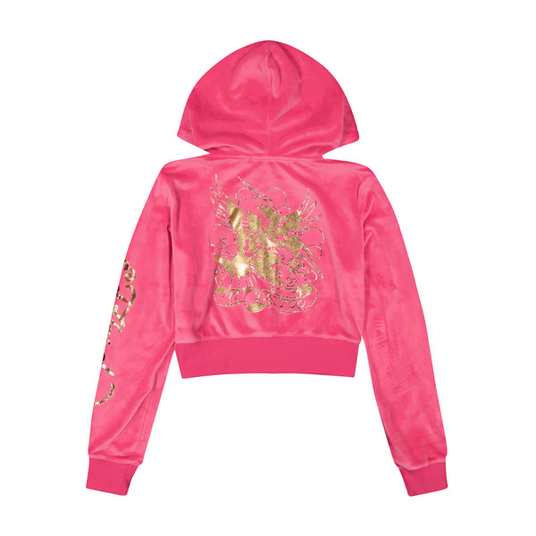 Ed Hardy Tattoo Eagle Y2K Velour Hoodie