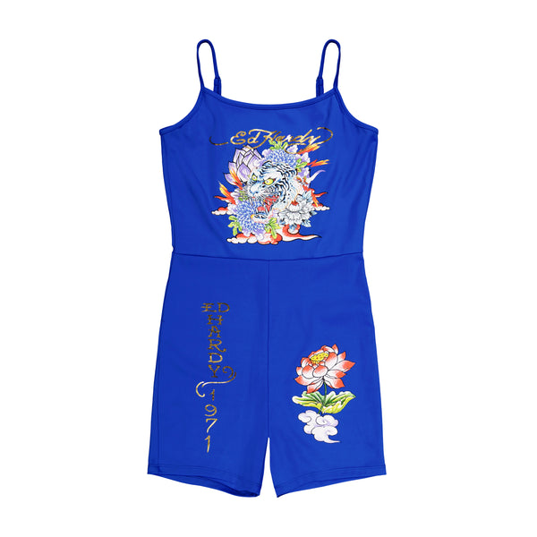 ed hardy Tiger Lotus Stretch Jersey Romper