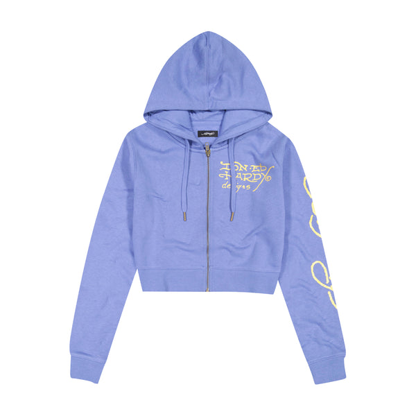 ed hardy Tiger Lotus Zip Front Hoodie