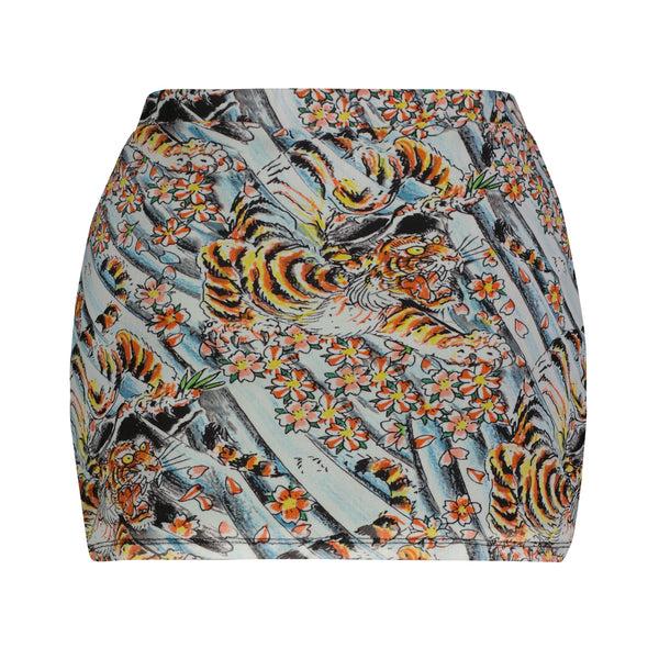 Ed Hardy Tiger Print Mesh Skirt