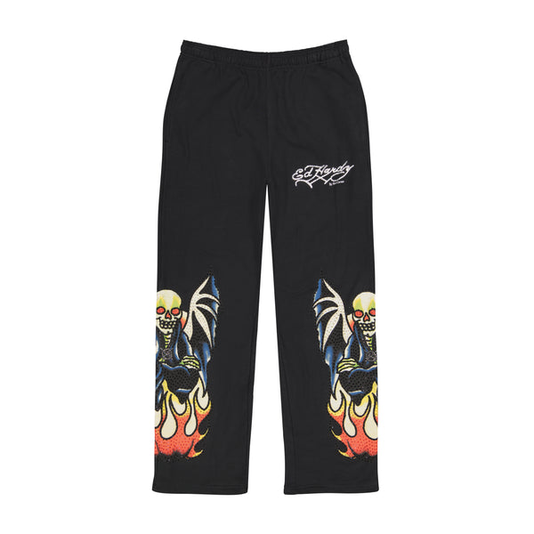 ed hardy Xman Mens Rhinestone Baggy Sweatpant Black