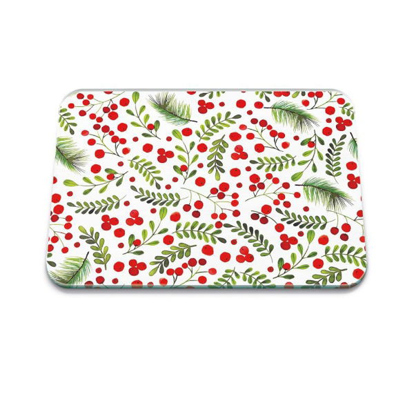 eddingtons CHRISTMAS BERRIES MEDIUM WORKTOP PROTECTOR CLEAR GLASS