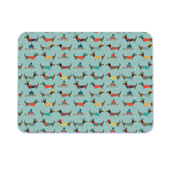 eddingtons CHRISTMAS DAUCHAUND MED WORKTOP PROTECTOR (CL)