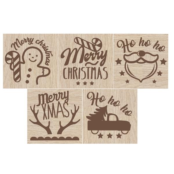 Eddingtons CHRISTMAS WOODEN COOKIE STAMP & CUTTER SET