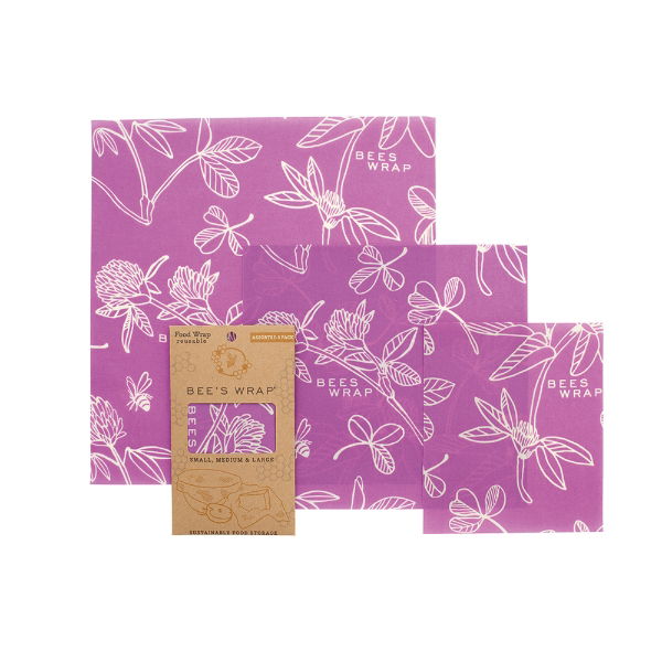 eddingtons CLOVER-SET OF 3 ASSORTED SIZE BEES WRAPS