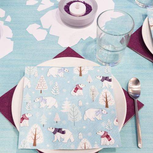 Eddingtons CUTE POLAR BEARS PAPER NAPKINS 33 X 33CM