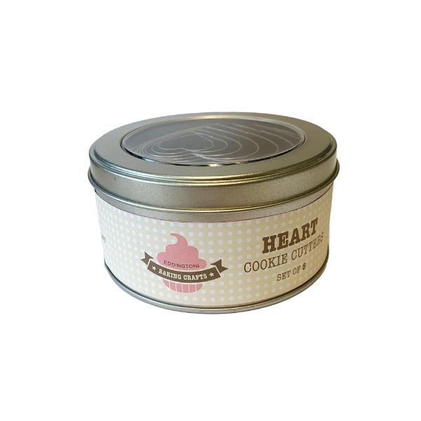 Eddingtons DEEP HEART COOKIE CUTTER SET 8PCS IN A TIN