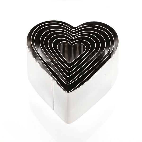 eddingtons DEEP HEART COOKIE CUTTER SET 8PCS IN A TIN