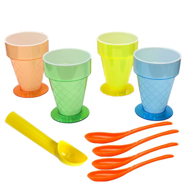 eddingtons 9PCS ICE CREAM CUPS SPOONS AND SCOOP