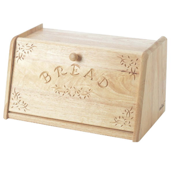 eddingtons BEECHWOOD CARVED DROP FRONT BREAD BIN
