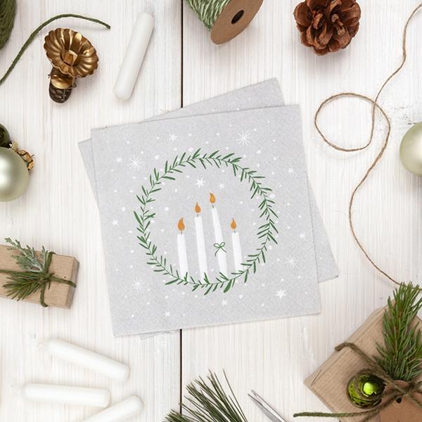 Eddingtons DELICATE WREATH PAPER NAPKINS 33 X 33CM