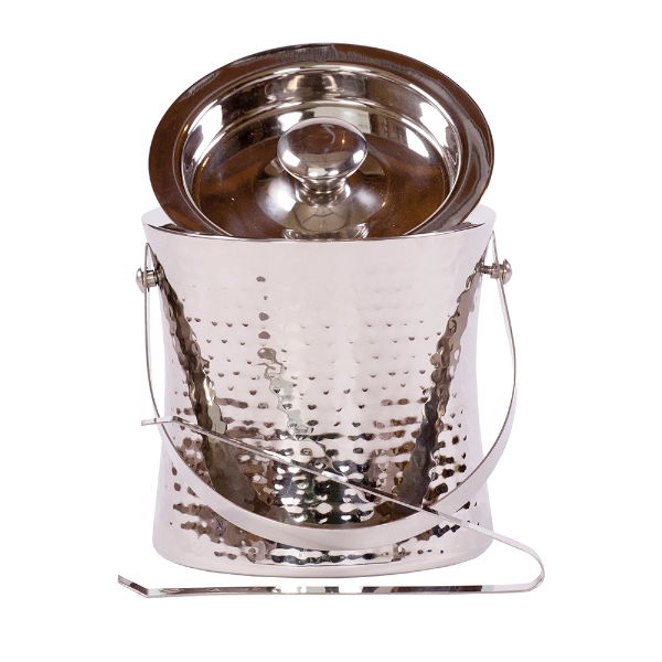 eddingtons ELEGANT ICE BUCKET & TONGS HAMMERED