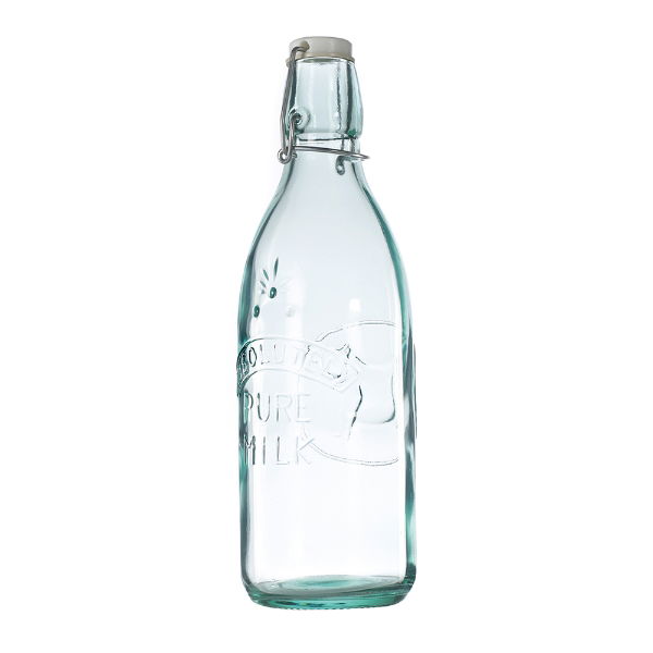 eddingtons GLASS LATTE MILK BOTTLE 1L