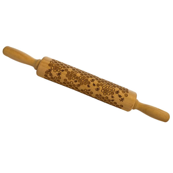 eddingtons HONEYCOMB & BEE ENGRAVED ROLLING PIN