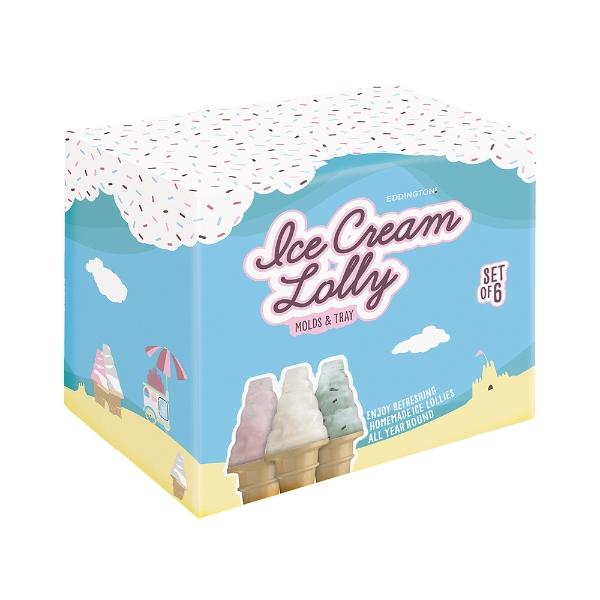 Eddingtons ICE CREAM CONE LOLLY MOULD SET OF 6