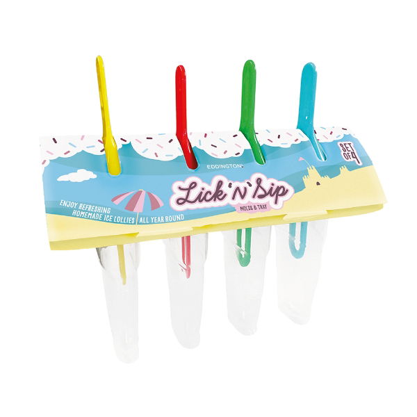 eddingtons LICK 'N' SIP ICE LOLLY MOULDS SET OF 4