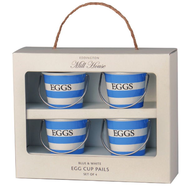 eddingtons MILL HOUSE BLUE & WHITE EGG CUP PAILS