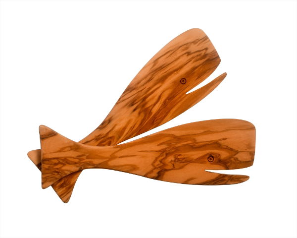 eddingtons OLIVEWOOD WHALE SHAPED SALAD SERVERS