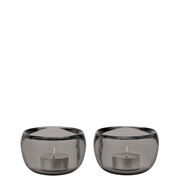 eddingtons ORA TEALIGHTHOLDER 2 PCS SMOKE