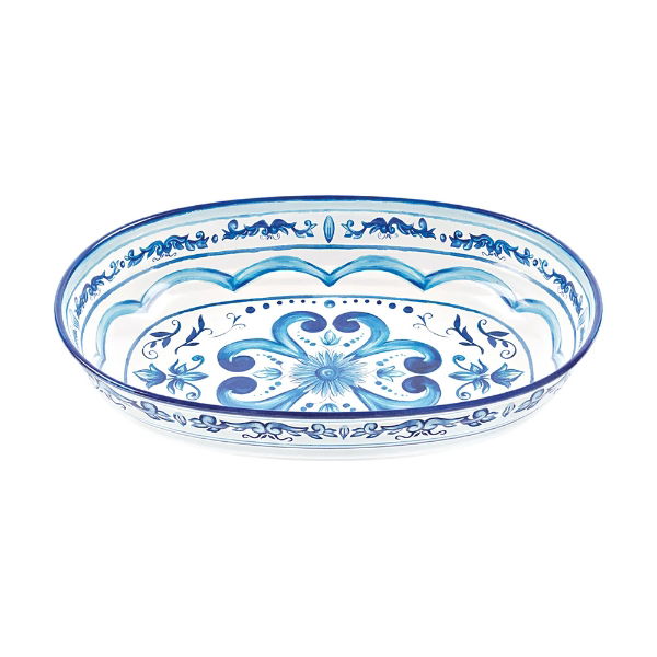 eddingtons OVAL SERVE BOWL BLUES 33CM X 23CM