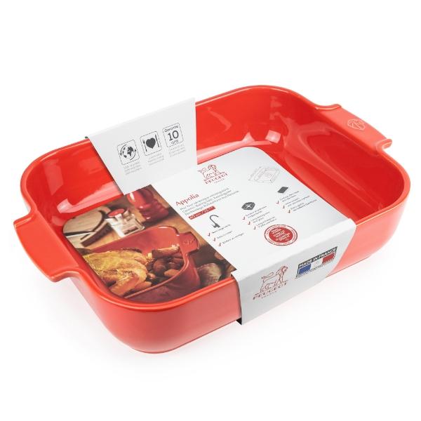 Eddingtons RED RECTANGULAR CERAMIC ROASTER 40CM