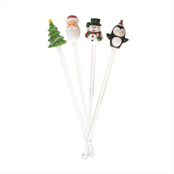 Eddingtons SET 4 CHRISTMAS STIRRERS