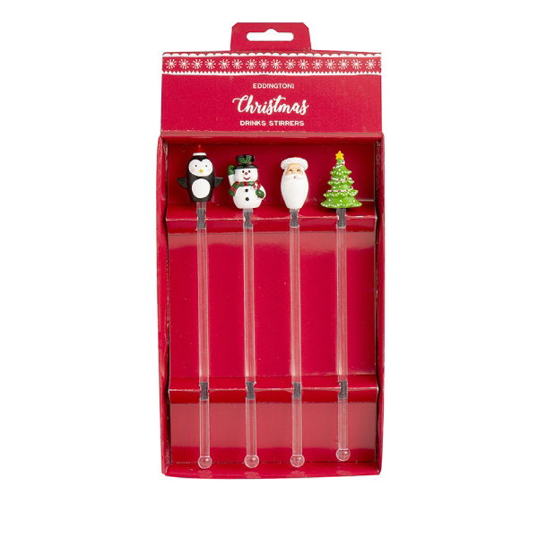 eddingtons SET 4 CHRISTMAS STIRRERS