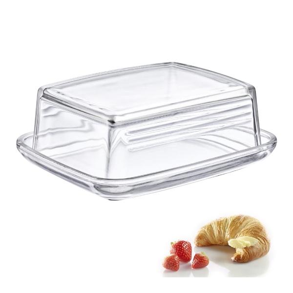 Eddingtons #WESTMARK GLASS BUTTER DISH CLEAR