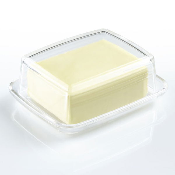 eddingtons #WESTMARK GLASS BUTTER DISH CLEAR