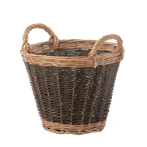 eddingtons WICKER SMALL 2 TONE DUMPY LOG BASKET