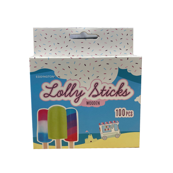 eddingtons WOODEN LOLLY STICKS 100PCS