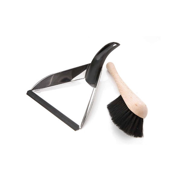 eddingtons EDDS CLEAN DUSTPAN & BRUSH S/S WITH SOFT HORSEHAIR BRISTLES