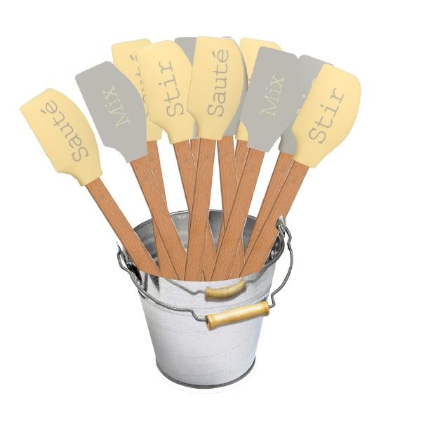 Eddingtons EVERYDAY SET OF 12 SILICONE SPATULAS MIX FLIP STIR SAUTE