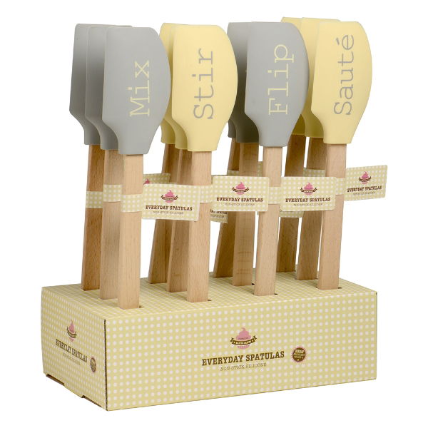 eddingtons EVERYDAY SET OF 12 SILICONE SPATULAS MIX FLIP STIR SAUTE