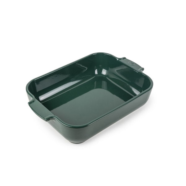eddingtons FOREST GREEN RECTANGULAR CERAMIC ROASTER 32CM