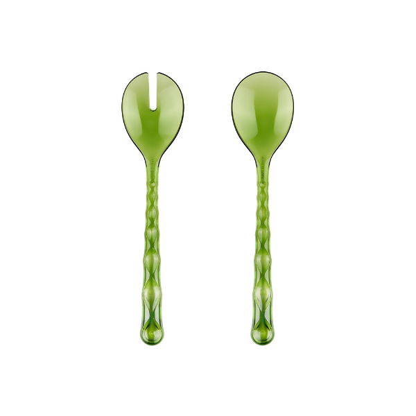 eddingtons GUZZINI VANITY SALAD SERVERS WATER LILY GREEN 26CM x 6CM