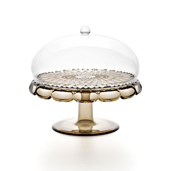 eddingtons GUZZINI VANITY SMALL CAKE STAND WITH DOME SMOKE