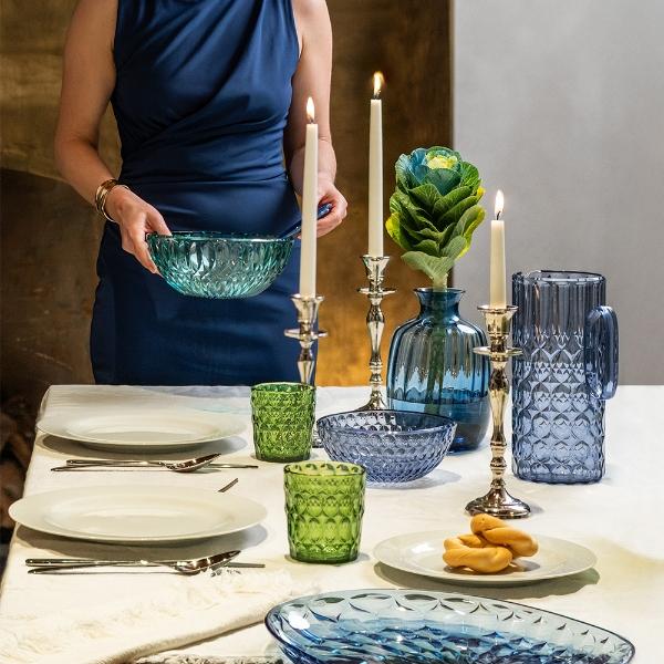 Eddingtons GUZZINI VANITY SMALL OVAL SERVING TRAY DENIM BLUE