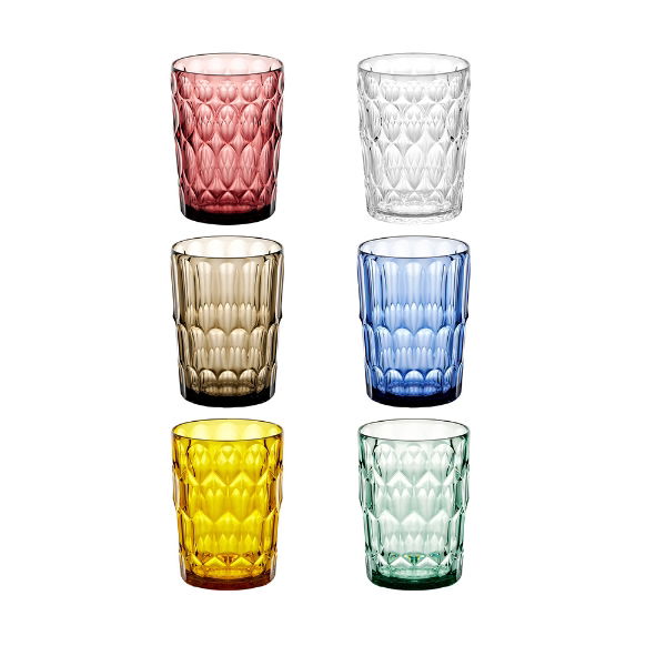 eddingtons GUZZINI VANITY TALL TUMBLER SET OF 6 ASSORTED COLOURS
