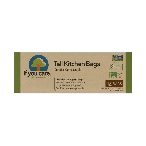 eddingtons IF YOU CARE 13 GALLON COMPOSTABLE TALL KITCHEN BAGS