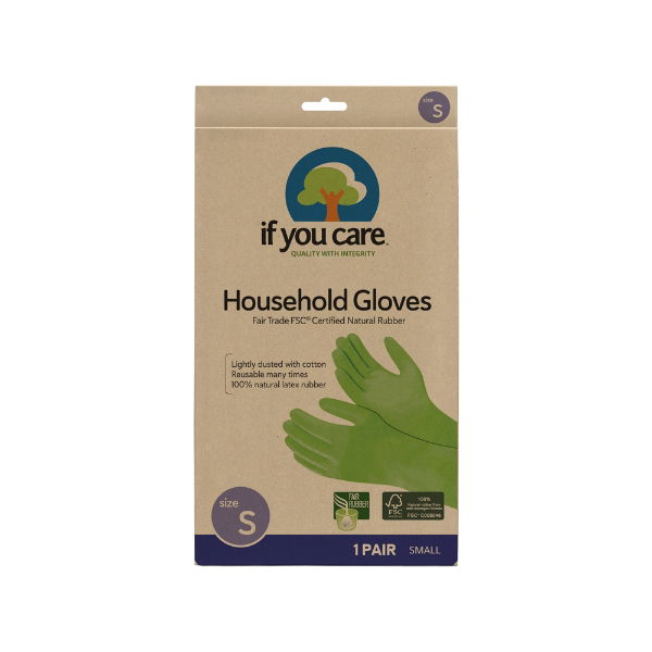 eddingtons IF YOU CARE CERTIFIED FAIR RUBBER LATEX SMALL HOUSEHOLD GLOVES
