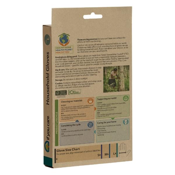 Eddingtons IF YOU CARE LARGE CERTIFIED FAIR RUBBER LATEX HOUSEHOLD GLOVES