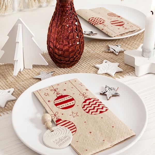Eddingtons JUST BAUBLES RECYCLED PAPER NAPKINS 33 X 33CM