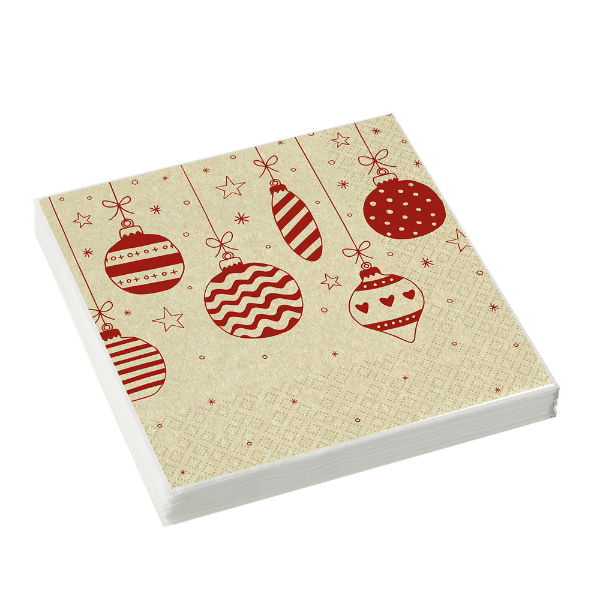 eddingtons JUST BAUBLES RECYCLED PAPER NAPKINS 33 X 33CM