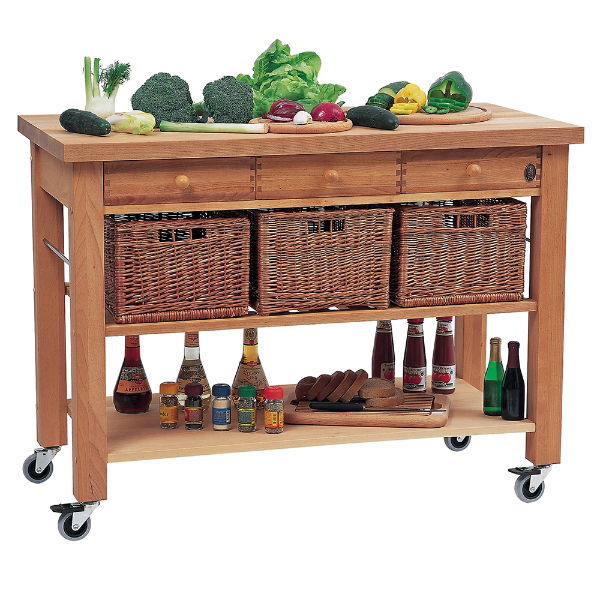 eddingtons LAMBOURN 3 DRAWER TROLLEY + BASKETS 120X60X90CM