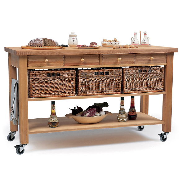 eddingtons LAMBOURN 4 DRAWER TROLLEY + BASKETS 150X60X90