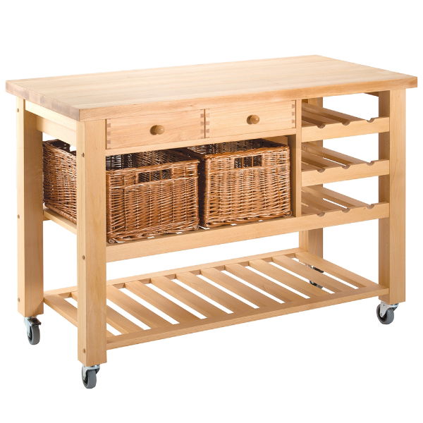 eddingtons LAMBOURN TROLLEY - WINE RACK MEDIUM & 2 DRAWER