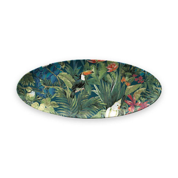 eddingtons LUSH JUNGLE OVAL PLATTER 60.8 X 24.8 X 2.4CM