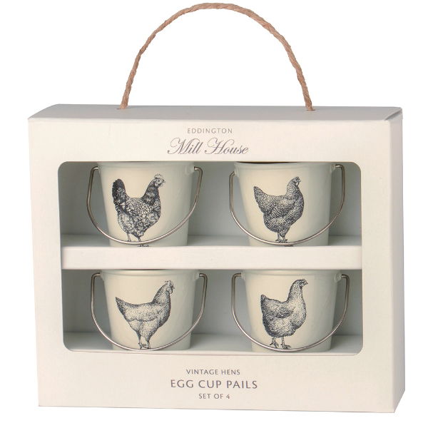 eddingtons MILL HOUSE CREAM VINTAGE HENS EGG CUP PAILS